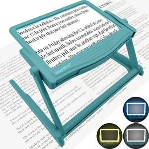 5X Page Magnifying Glass with 3 Lighting Modes for Reading & Low Vision Seniors - Picture 1 of 8