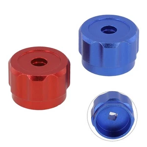 Round Wheel Handle, Faucet Handles/Manifold/Gauges Knob Aluminum Alloy Red/ Blue - Picture 1 of 18