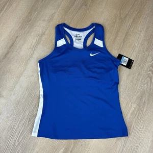Nike Power Race Day Running Tank Compression Shirt Bralette Womens M Blue 835963 - Picture 1 of 4