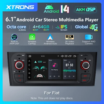 XTRONS Android 14 Autoradio 4G+64GB für Fiat Grande Punto 199 GPS Navi DSP WiFi - Bild 1 von 4