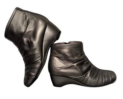 TARYN ROSE ANKLE BOOTS WOMENS METALLIC GOLD LEATHER ZIPPER SIDE SIZE 37 - Image 1 of 4