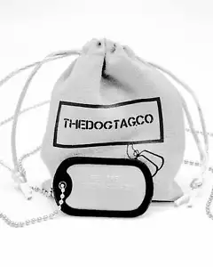 EMBOSSED TAGS DOGTAG PERSONALISED ARMY ID TAG FREE ENGRAVING & CHAIN DOG UK GIFT - Picture 1 of 17