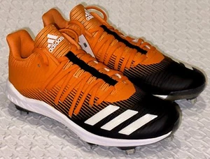 ADIDAS Adizero Afterburner 6 Orange Black Metal Spike Baseball Cleats Mens 7.5 - Picture 1 of 9