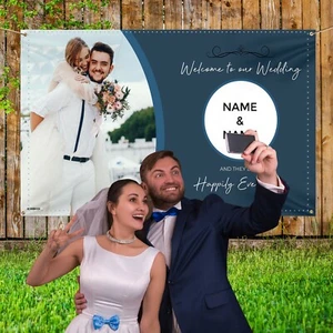 Custom Photo Banner Wedding Party Banner Welcome To Our Wedding - Picture 1 of 12