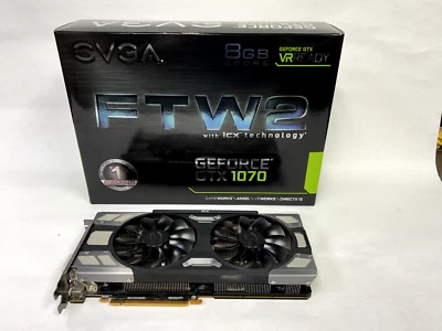 NVidia EVGA GTX 1070 FTW2 iCX-9 8GB GDDR5 Graphics Card 08G-P4-6676-KR BUNDLE - Image 1 of 4