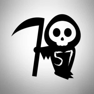 Adesivo decalcomania vinile Grim Reaper + il tuo numero civico cestino rifiuti scheletro spettrale - Foto 1 di 2