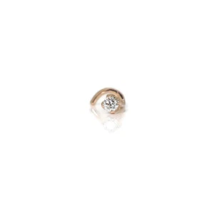 18ct Rose gold 0.05ct Diamond Nose Stud Ring Pin Bone body jewellery Claw set - Picture 1 of 8