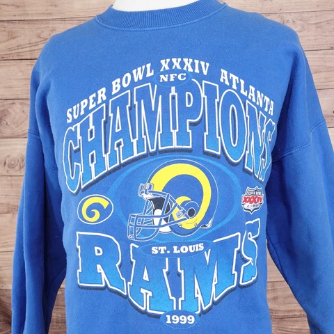 VINTAGE ST LOUIS RAMS 1999 2000 SUPER BOWL CHAMPIONS SWEATSHIRT SZ 2XL XXL Cover