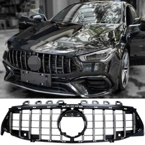 Parrilla GT Panamericana adecuada para Mercedes CLA W118 a partir de 2019 plateada negra - Imagen 1 de 4