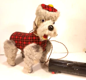 Vintage batteriebetrieben Plüschpudel Blechspielzeug Japan getestet funktioniert modifizierter Schwanz - Bild 1 von 5