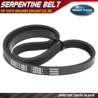 34.64" Power Steering Serpentine Belt for Toyota Highlander 2004-2007 3.3L GAS - Image 1 of 4