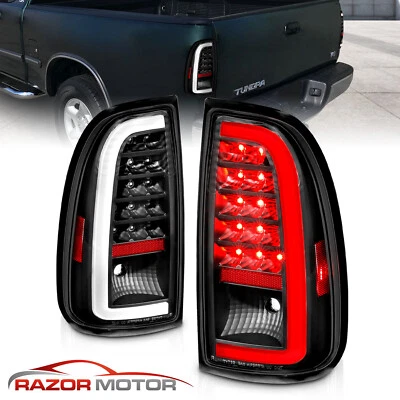 [LED C Light Bar] For 2000 - 2006 Toyota Tundra Pickup LED Black Tail Lights Set - Image 1 of 4
