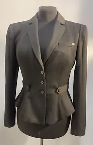 Guess Women's Fitted Black Peplum Jacket Blazer - Picture 1 of 13
