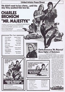 MR MAJESTYK Original Australian Movie Press Sheet Charles Bronson Linda Cristal