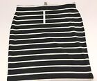 Asos Mini Skirt Ladies Size 8 Tall Short Black And White Stripes Stretch New
