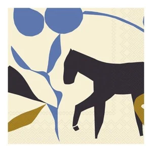 Marimekko Laidun, Pferdecreme IHR Papier Mittagessen Servietten 3-lagig 33cm2 20er Pack - Bild 1 von 1