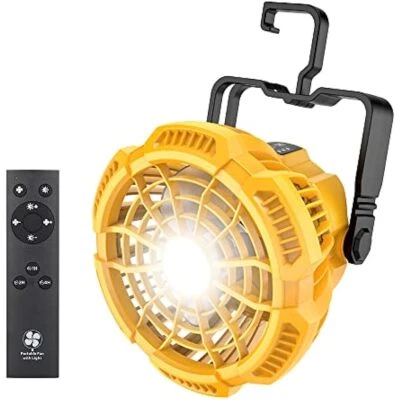 Portable Camping Fan with 9W LED Lantern for Dewalt 20V Li-ion Battery with Hook - Image 1 of 4