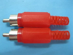20 pcs Solder RCA Plug Male Audio Video Adapter Connector Red Color New - Picture 1 of 2