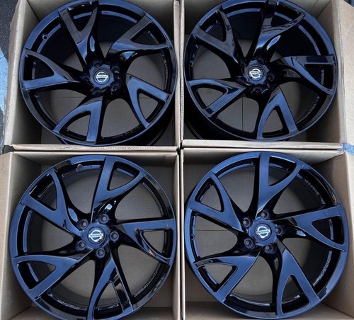 19” OEM Nissan 370Z 370 Z Rays Forged Wheels Rims Black Staggered ...