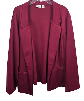 Blazer Cato para mujer frente abierto con bolsillos de imitación en la parte delantera vino 18/20W Foto 1 de 4