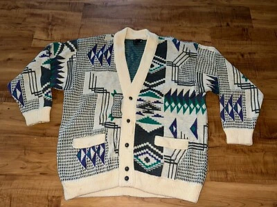 VTG Coogi Mens Cardigan Sweater Multicolor Wool Oversized Button Front Biggie - Image 1 of 4
