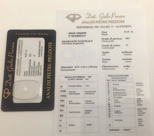 DIAMANTE NATURALE IN BLISTER - TAGLIO BRILLANTE COLORE F - CT 0,13 - Imagen 1 de 1