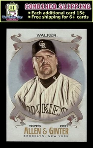 2021 Topps Allen & Ginter Silver Portrait #9 Larry Walker - Colorado Rockies - Picture 1 of 2