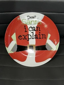 NEW Gibson “Dear Santa I Can Explain” 8” Plate *Cookies &Milk* FUN CHRISTMAS!! - Picture 1 of 5