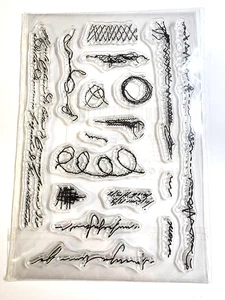 Stitches Swirls Loops Seamstress Clear Stamps  4.5" x 6.25" - Picture 1 of 1