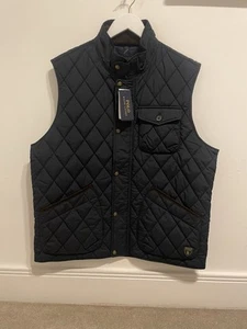 Polo Ralph Lauren Men Beaton Quilted Utility Gilet Navy Size Large - Picture 1 of 12