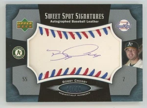 Bobby Crosby 2005 Upper Deck Sweet Spot Classic Red Blue Stitch Auto /30 #SS-BC - Picture 1 of 2