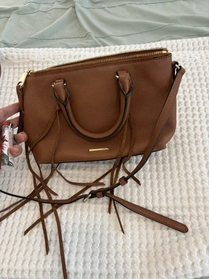 Rebecca Minkoff Leather Zip Crossbody Bag Tan - Image 1 of 4