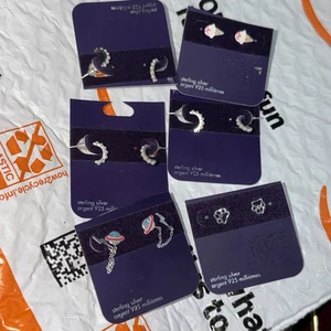 LOTTO DI 6 ORECCHINI IN ARGENTO STERLING - - Foto 1 di 7