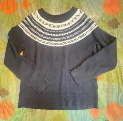 Suéter para mujer Croft & Barrow Fair Isle azul blanco talla grande RN73277 poliéster Foto 1 de 4