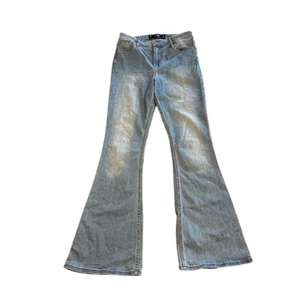 Jeans Hollister blu lavaggio chiaro denim svasato bootcut vita alta W28 L31 Y2K - Foto 1 di 9