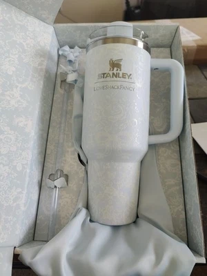 New 2025Love Shack Fancy Toscana Toile Alpine Blue 40oz Tumbler - Image 1 of 4