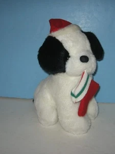 Christmas Santa Puppy Dog Eating a Sock 10" Plush - Picture 1 of 1