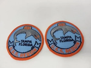 Two 3" USS Requin 481 Submarine Embroidered Patch --Tampa Florida - Picture 1 of 1