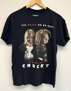 Bride Of Chucky 'Til Death Do Us Part Graphic T-Shirt Men's Medium Short Sleeve - Picture 1 of 4