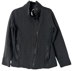 Lululemon Women Size 4 Black Diagonal Full Zip Quilted Moto Jacket - Picture 1 of 7
