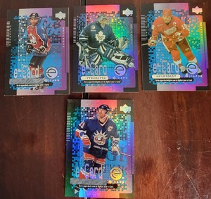 Lot of 4 2000-01 NHL Upper Deck E-Cards Yzerman Messier Joseph Bourque HOF