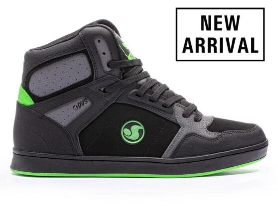 Mens DVS Honcho Skateboarding Shoes NIB Black Charcoal Lime Suede - Image 1 of 1