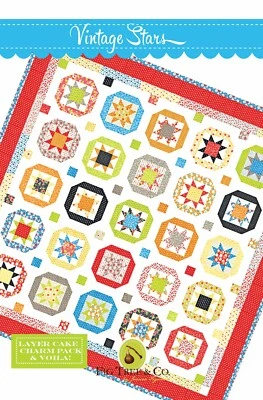 Vintage Star Quilt Pattern by Fig Tree & Co. Layer Cake & Charm Pack Friendly  - Image 1 of 2