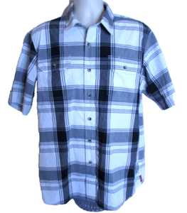 Wrangler Men's Large Black and White Plaid with Flap Pockets - Picture 1 of 7
