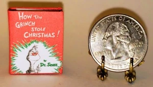 LIVRE MINIATURE ÉCHELLE 1:12 COMMENT LE GRINCH A VOLÉ NOËL MAISON DE POUPÉE ÉCHELLE - Photo 1/8