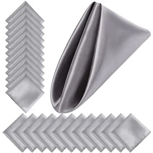 24 Pieces Satin Napkin Square 20 x 20 Inches Dinner Napkins Weddings Party Na... - Picture 1 of 7