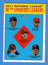 2012 Topps Heritage #5 LL Roy Halladay/Clayton Kershaw/Lincecum/Lee/Vogelsong