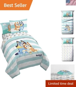 Bluey & Bingo 5 Piece Twin Size Bed Set - Includes Comforter & Sheet Set - Su... - Picture 1 of 8