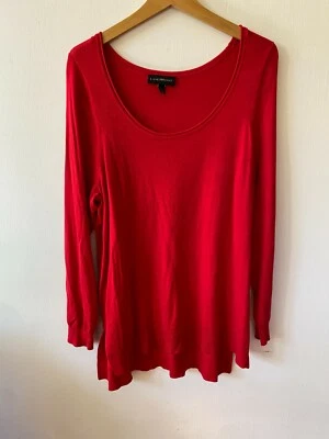 Suéter Lane Bryant para mujer talla 14 cuello redondo rojo vacaciones de gran tamaño Foto 1 de 4