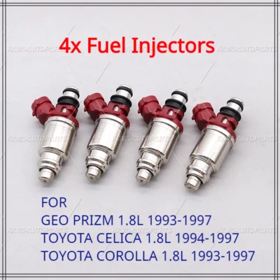 Set(4) Fuel Injectors For 1993-1997 Toyota Corolla Geo Prizm 1.8L 23250-16160 - Изображение 1 из 4